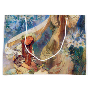 Madonna of the Lily, Mucha Large Gift Bag