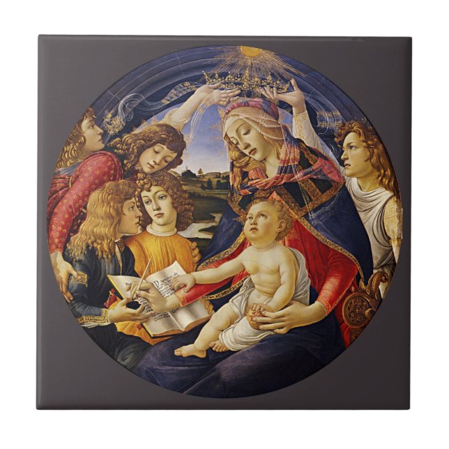 Madonna of the Magnificat by Botticelli Ceramic Tile (Front)