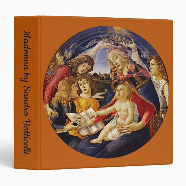 Madonna of the Magnificat by Sandro Botticelli 3 Ring Binder (Front/Spine)