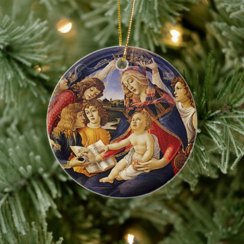 Madonna of the Magnificat by Sandro Botticelli Ceramic Ornament