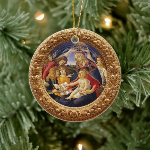 Madonna of the Magnificat by Sandro Botticelli Ceramic Ornament