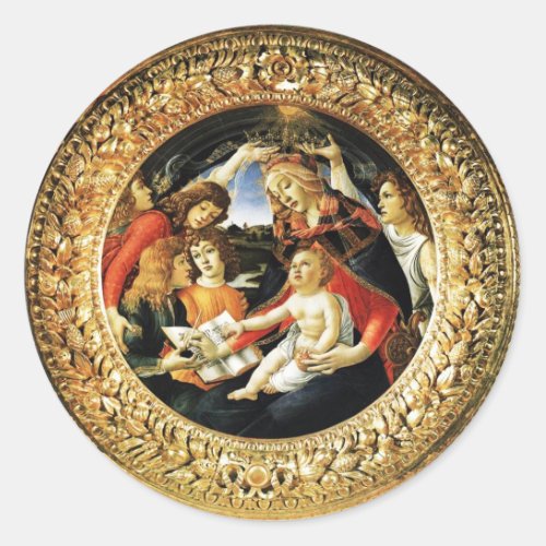 Madonna of the Magnificat Classic Round Sticker