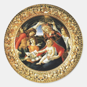 Madonna of the Magnificat Classic Round Sticker