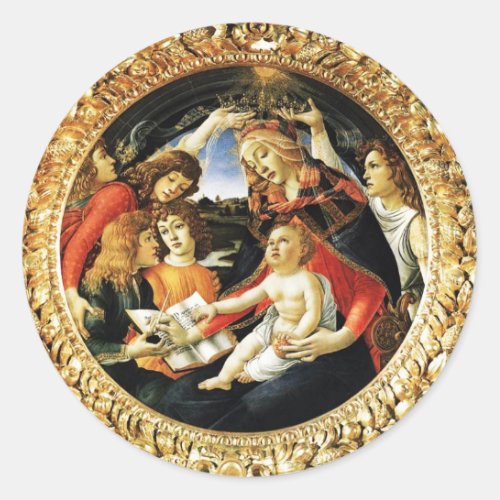 Madonna of the Magnificat Classic Round Sticker