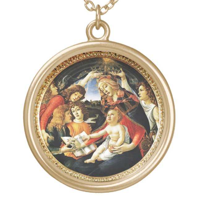 Madonna of the Magnificat Gold Plated Necklace (Front)