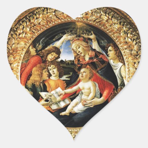 Madonna of the Magnificat Heart Heart Sticker