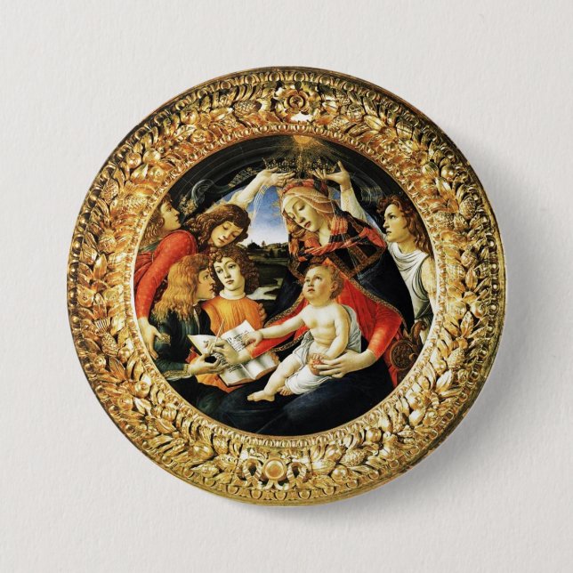 Madonna of the Magnificat Pinback Button (Front)