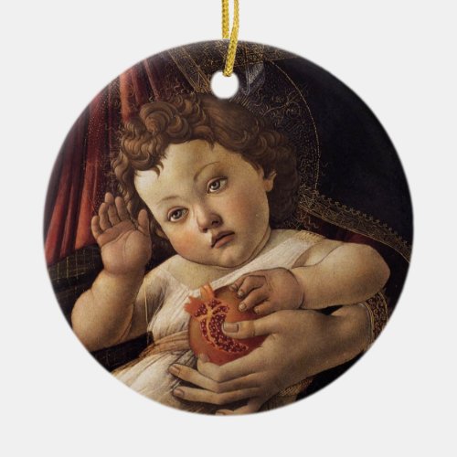 Madonna of the Pomegranate Ceramic Ornament