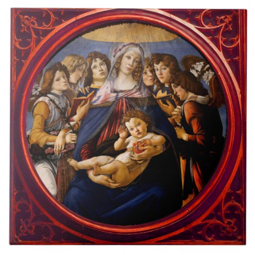 Madonna of the Pomegranate Ceramic Tile