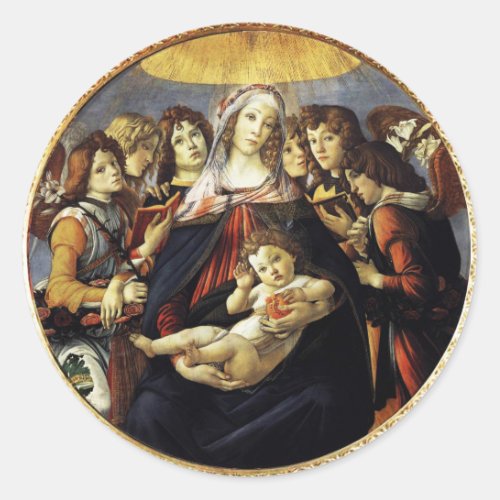 Madonna of the Pomegranate Classic Round Sticker