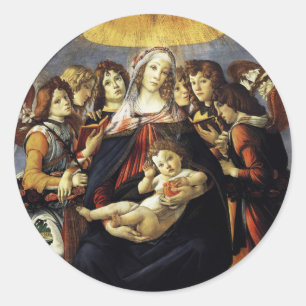 Madonna of the Pomegranate Classic Round Sticker