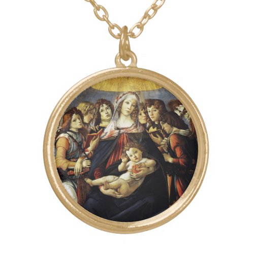 Madonna of the Pomegranate Gold Plated Necklace