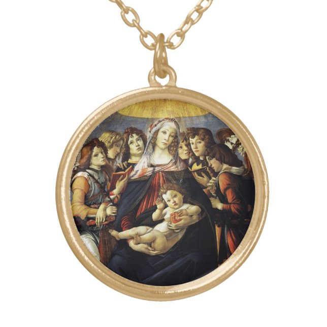 Madonna of the Pomegranate Gold Plated Necklace (Front)