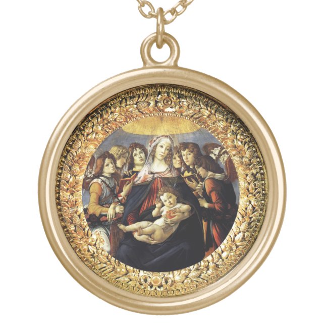 Madonna of the Pomegranate Gold Plated Necklace (Front)