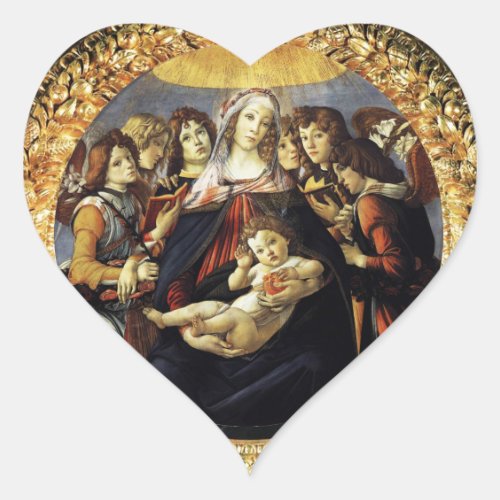 Madonna of the Pomegranate Heart Heart Sticker