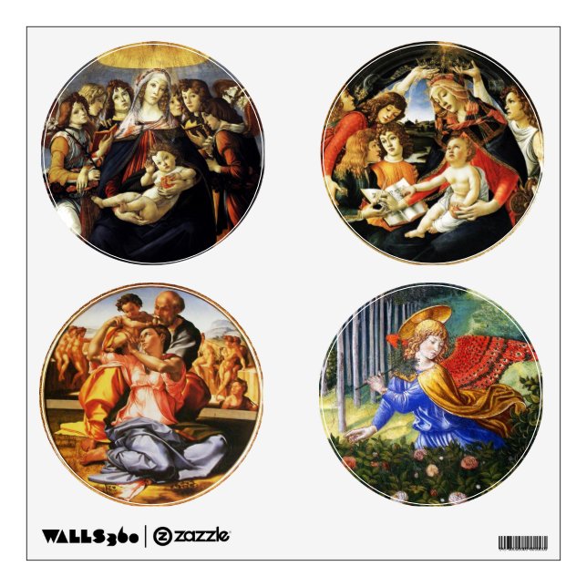 Madonna of the Pomegranate ,Holy Family and Angels Wall Sticker (Front)