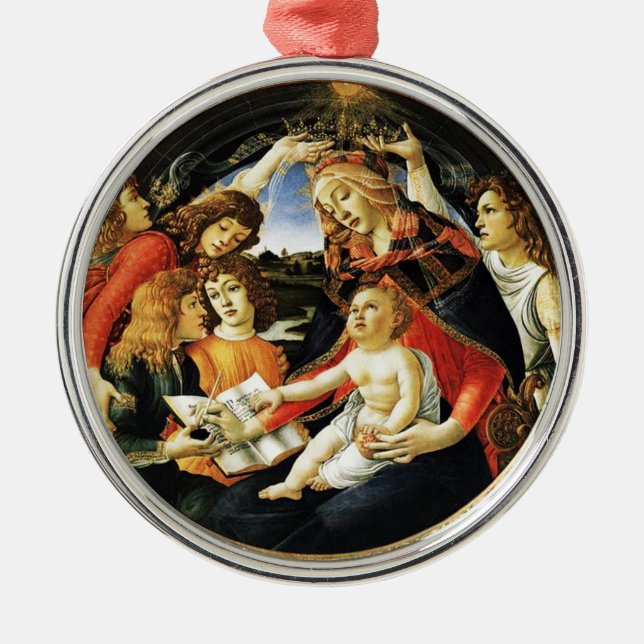 Madonna of the Pomegranate Metal Ornament (Front)