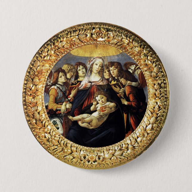 Madonna of the Pomegranate Pinback Button (Front)