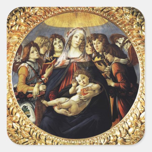 Madonna of the Pomegranate Square Square Sticker
