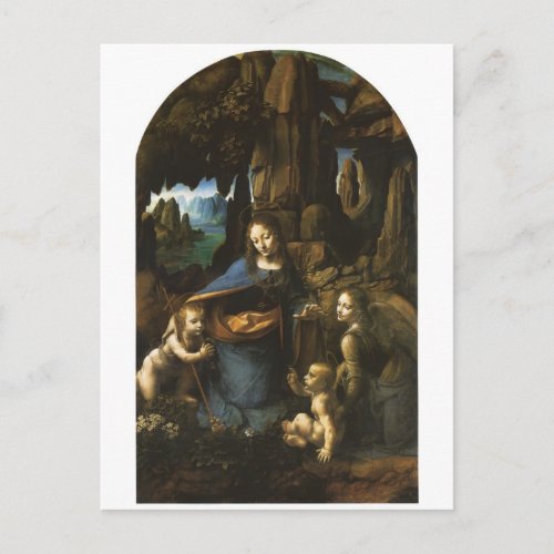 Madonna of the Rocks by Leonardo da Vinci c1483 Postcard