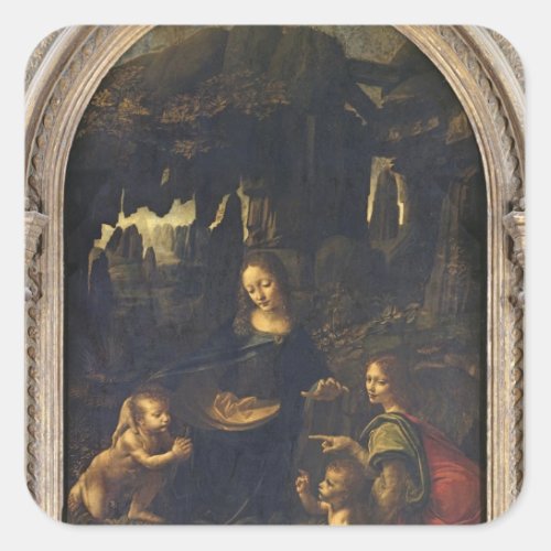 Madonna of the Rocks c1478 Square Sticker