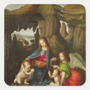 Madonna of the Rocks Square Sticker
