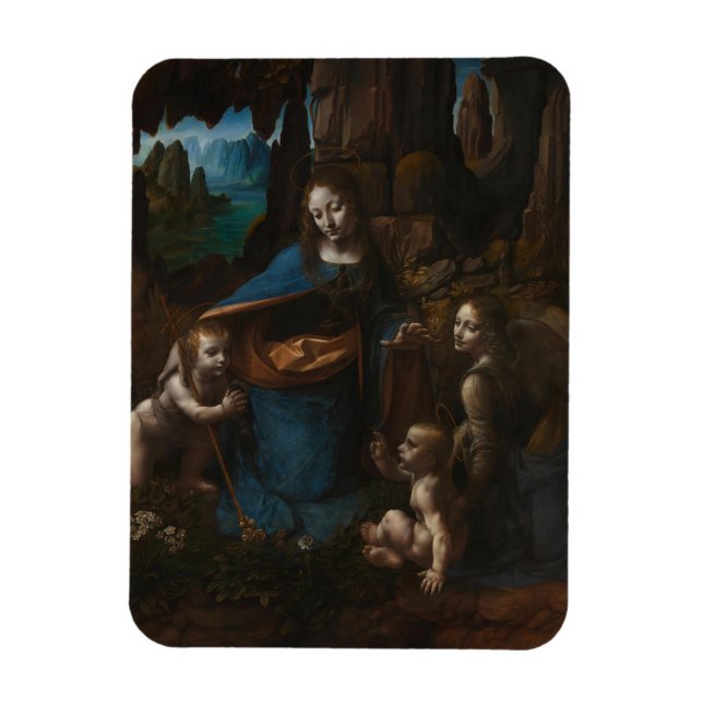 Madonna of the Rocks, Virgin Mary, Jesus, John Magnet (Vertical)