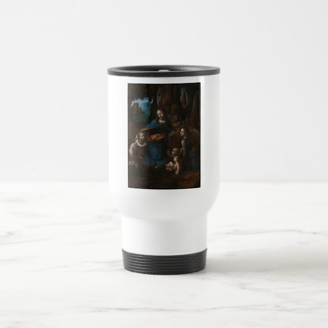 Madonna of the Rocks, Virgin Mary, Jesus, John Travel Mug (Center)