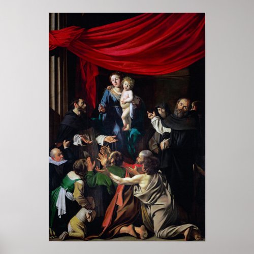 Madonna of the Rosary by Caravaggio _ Fine Art Poster