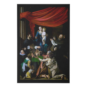 Madonna of the Rosary, Caravaggio Faux Canvas Print
