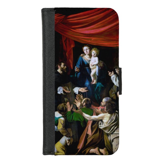 Madonna of the Rosary, Caravaggio iPhone Wallet Case (Front)
