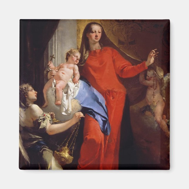 Madonna of the Rosary (oil on canvas) Magnet (Front)