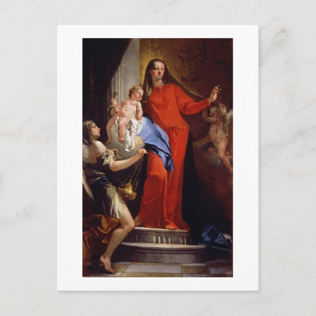 Madonna of the Rosary (oil on canvas) Postcard (Front)