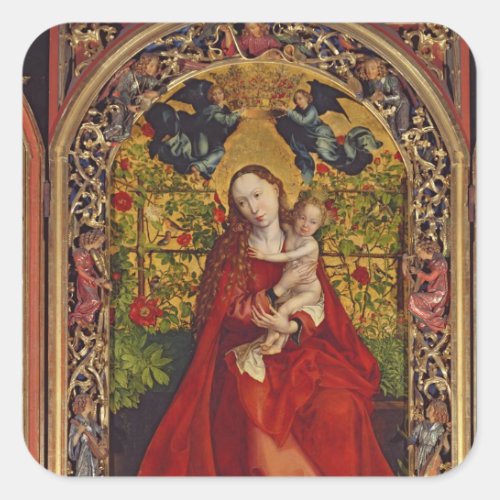 Madonna of the Rose Bower 1473 Square Sticker