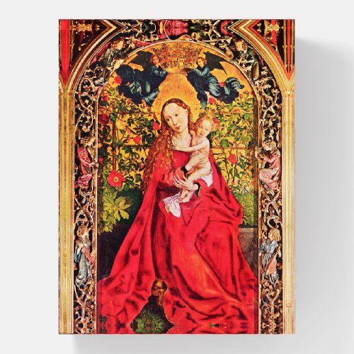 MADONNA OF THE ROSE BOWER Christmas Paperweight