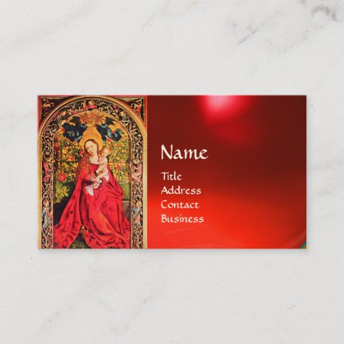 MADONNA OF THE ROSE BOWER Red Ruby Gemstone Business Card