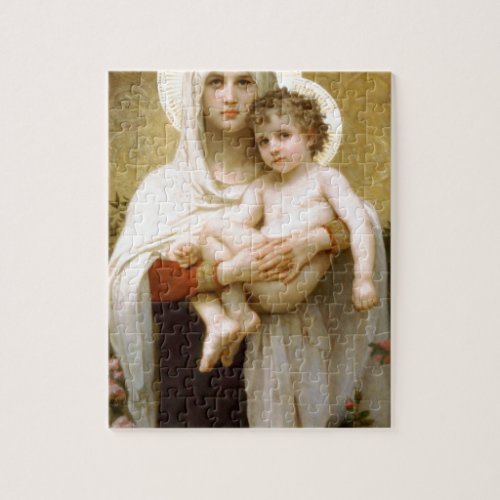 Madonna of the Roses and Infant Child Jesus Jigsaw Puzzle