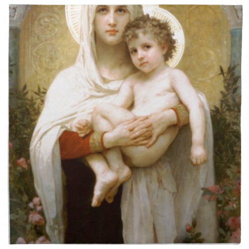 Madonna of the Roses and Infant Child Jesus Napkin