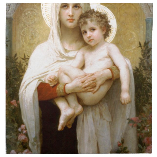Madonna of the Roses and Infant Child Jesus Napkin (Front)
