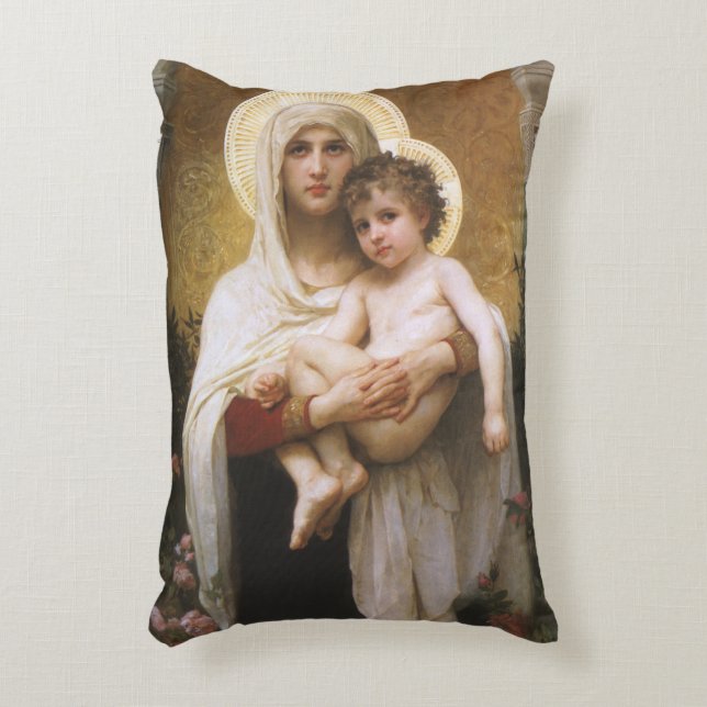 Madonna of the Roses by Bouguereau Accent Pillow (Front(Vertical))