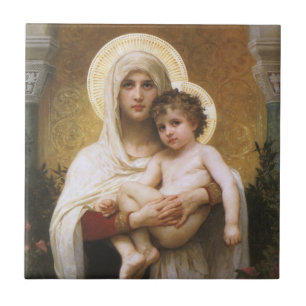 Madonna of the Roses by Bouguereau Ceramic Tile