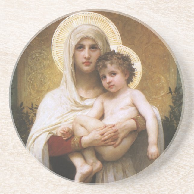 Madonna of the Roses by Bouguereau Coaster (Front)