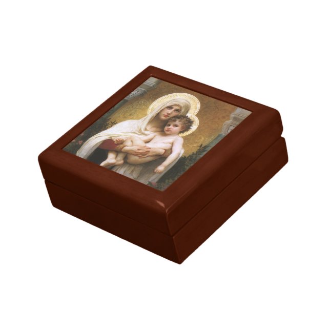 Madonna of the Roses by Bouguereau Keepsake Box (Side)