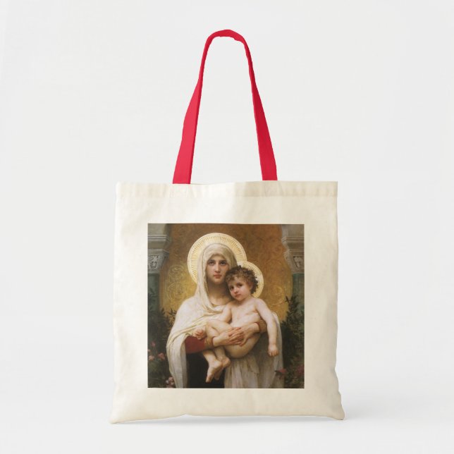 Madonna of the Roses by Bouguereau Tote Bag (Front)