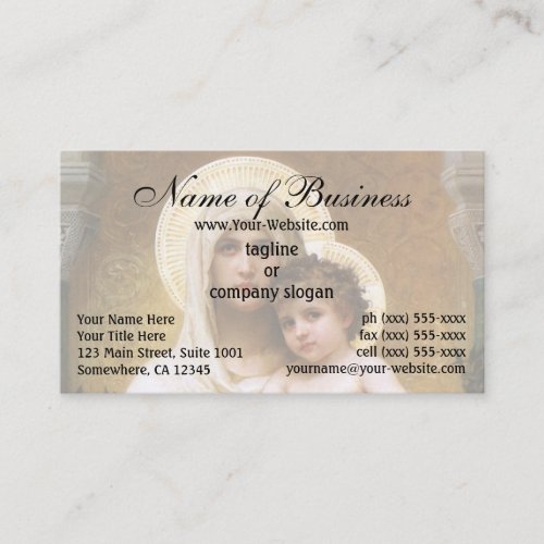 Madonna of the Roses by William Adolphe Bouguereau Business Card