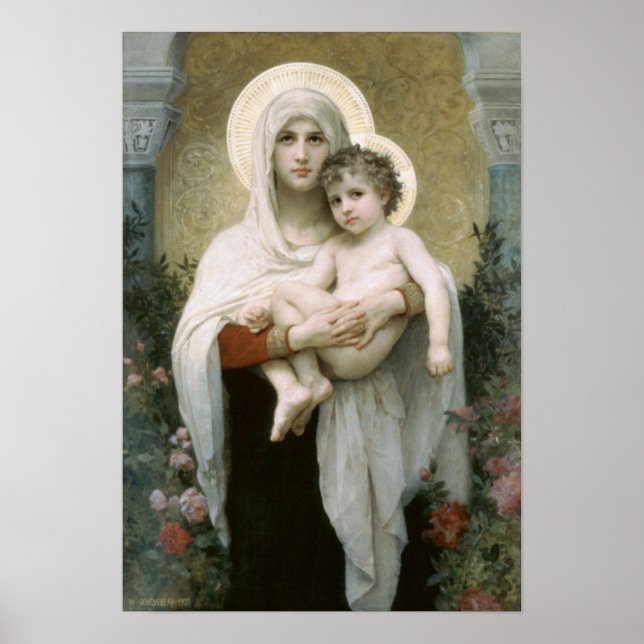 Madonna of the Roses – William Adolphe Bouguereau Poster (Front)