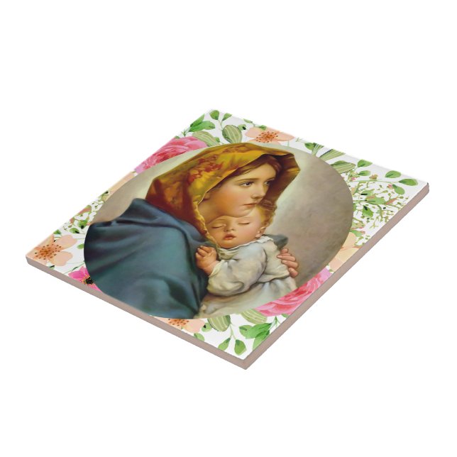 Madonna of the Streets Holy Mary Madonnina Ceramic Tile (Side)