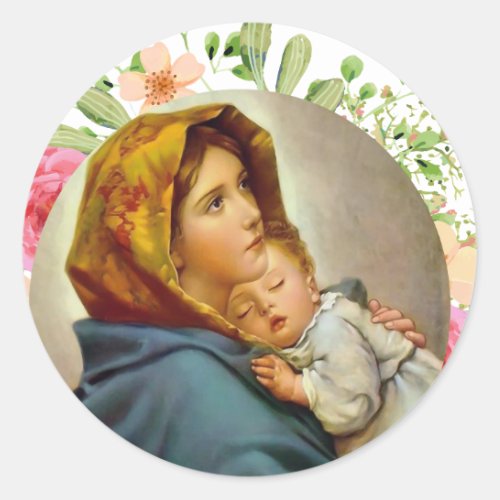 Madonna of the Streets Holy Mary Madonnina Classic Round Sticker