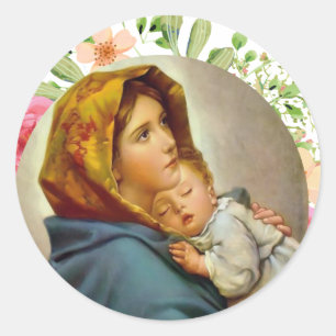 Madonna of the Streets Holy Mary Madonnina Classic Round Sticker
