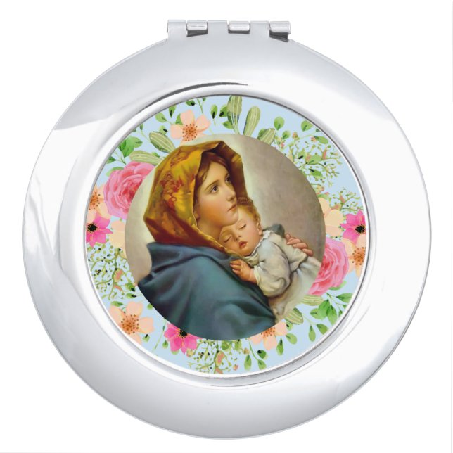 Madonna of the Streets Holy Mary Madonnina Compact Mirror (Front)